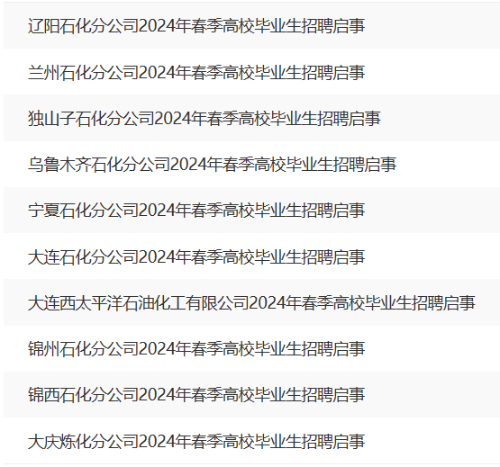 中石油招聘名單公布！